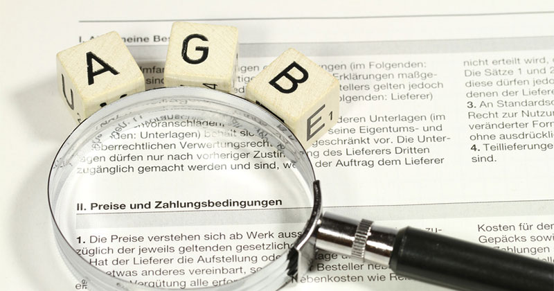 Vertragsrecht Mülheim, Oberhausen & Düsseldorf AGB in Papierform